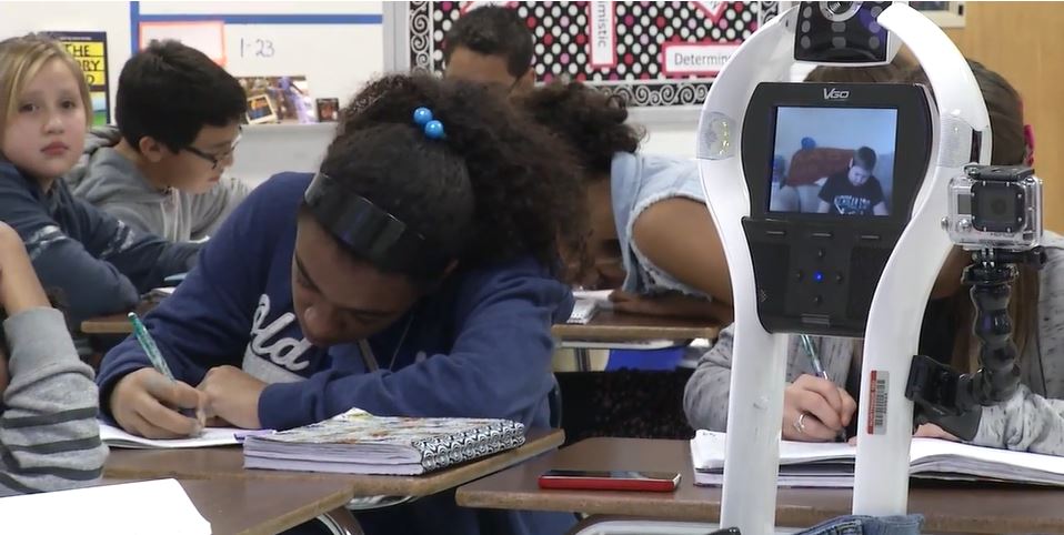 Sick kid gets an education via telepresence robot